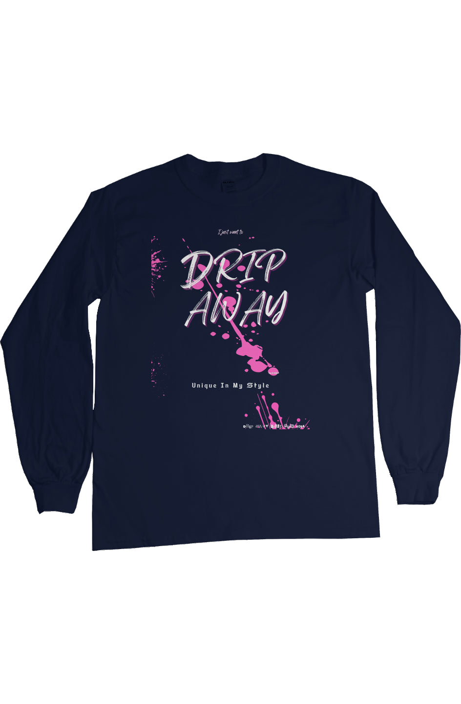I just want to DRIPAWAY by42dpd Accent Pink Ultra Long Sleeve (navy)