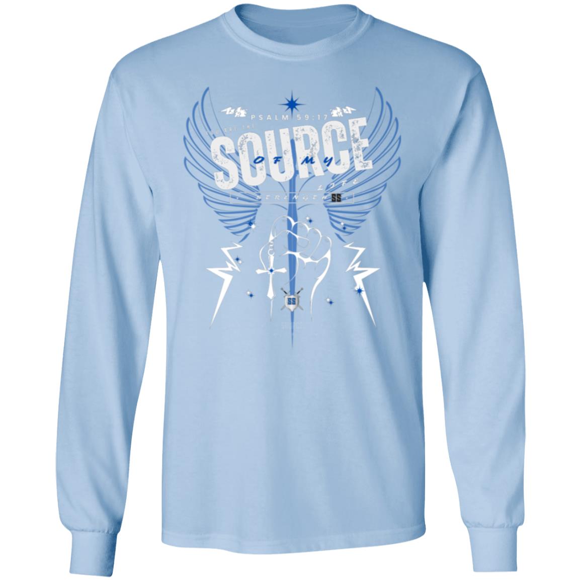 SOURCE Life and Strength Accent Blue by42DPD LS T-Shirt