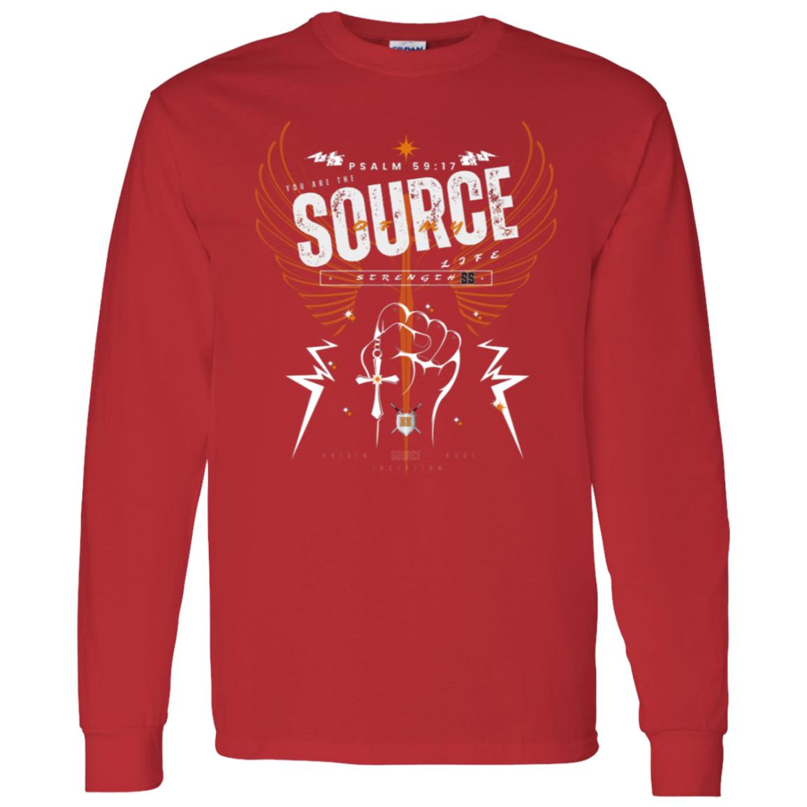 SOURCE Life and Strength Accent Orange by42DPD LS T-Shirt