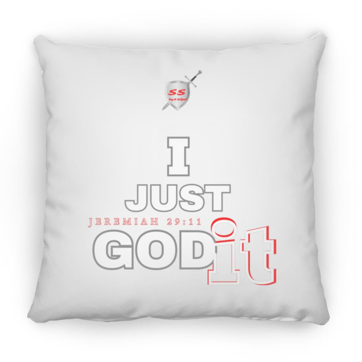 (SS) by42dpd Inspirational Typography Collection GODit Accent Red Medium Square Pillow