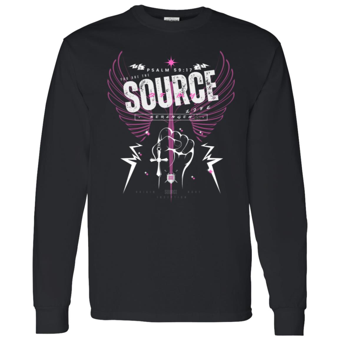 SOURCE Life and Strength Accent Pink by42DPD LS T-Shirt