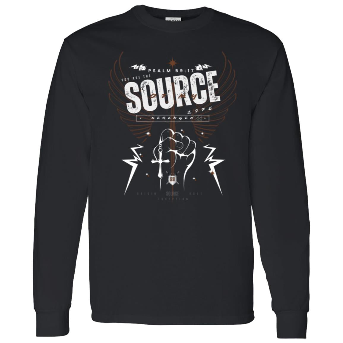 SOURCE Life and Strength Accent Brown/Melanin/Chocolate by42DPD LS T-Shirt