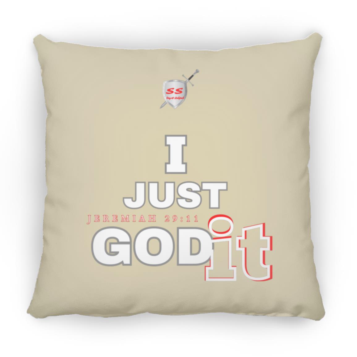 (SS) by42dpd Inspirational Typography Collection GODit Accent Red Medium Square Pillow