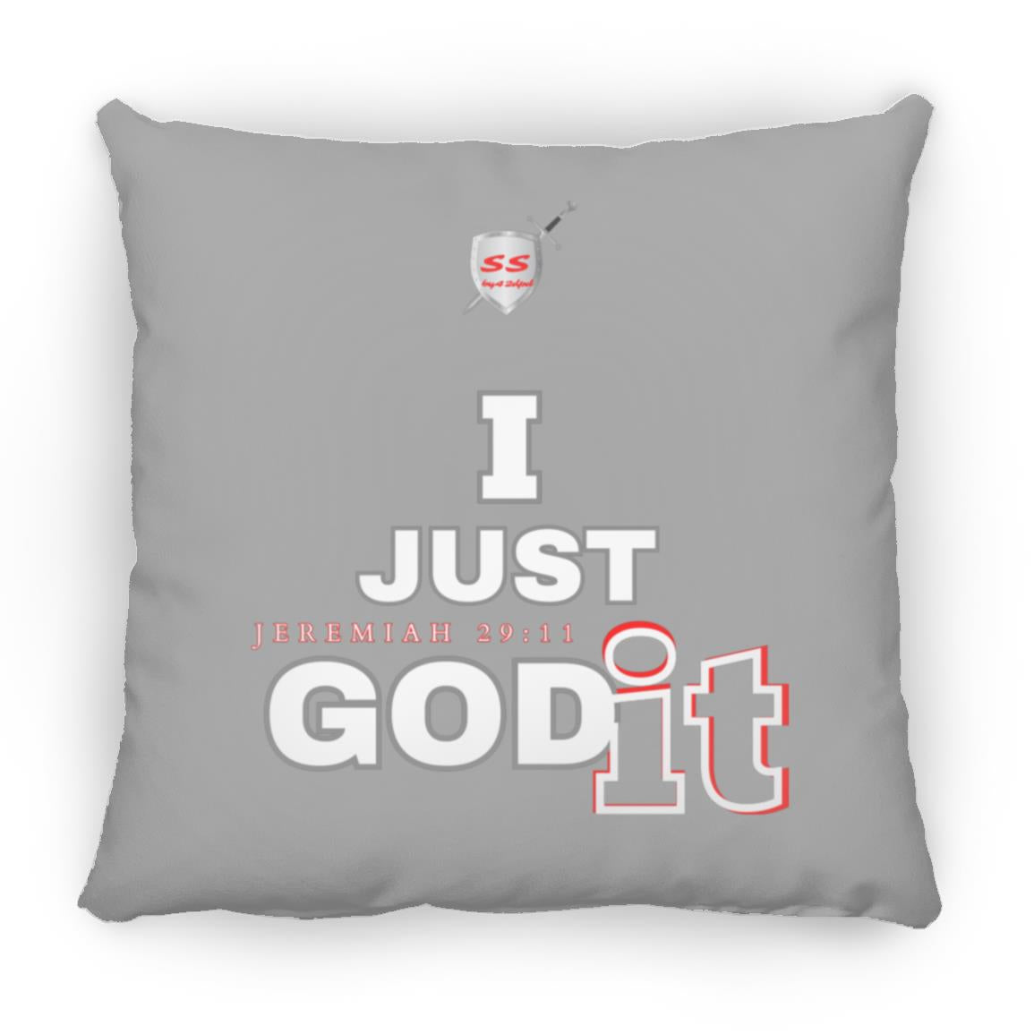 (SS) by42dpd Inspirational Typography Collection GODit Accent Red Medium Square Pillow