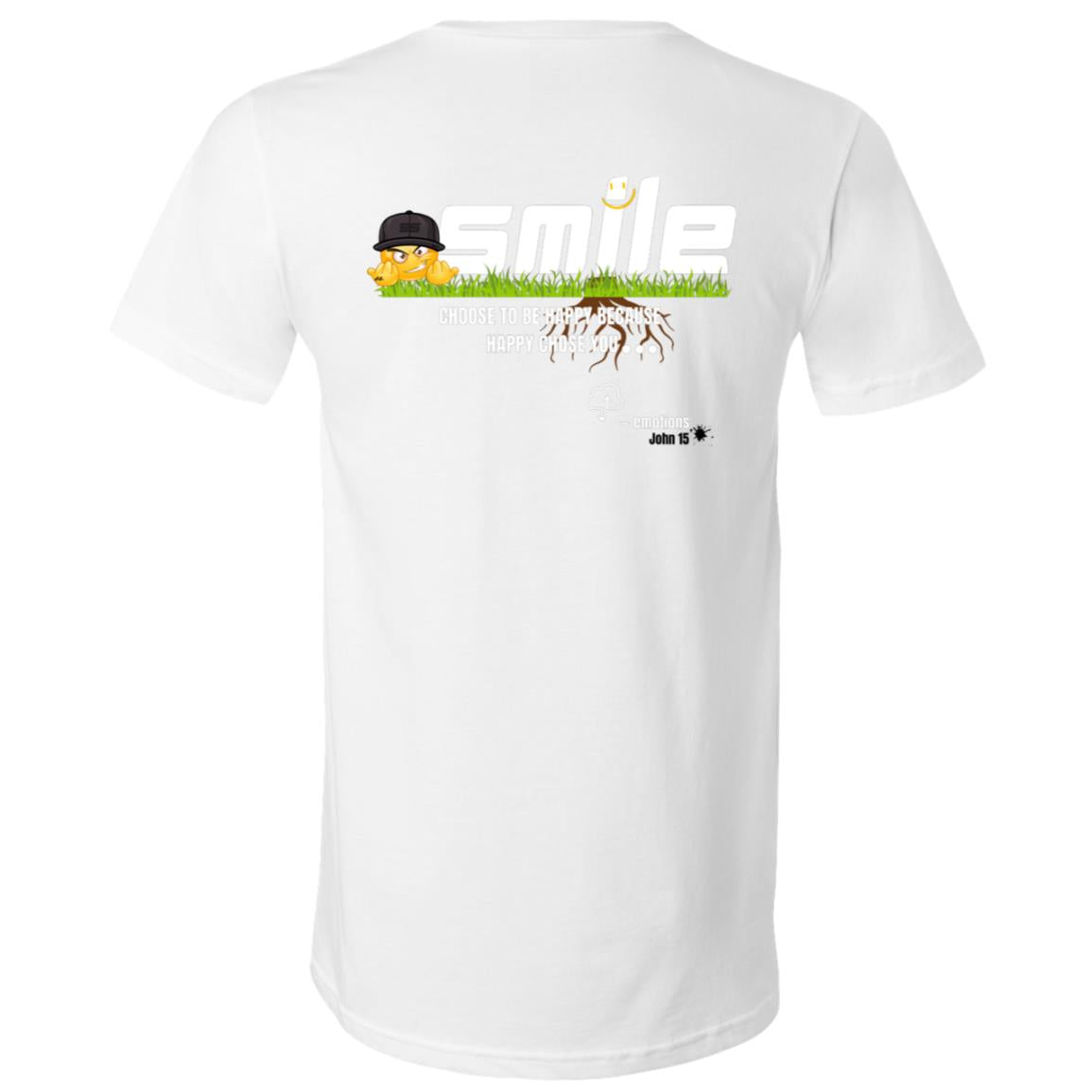 Smile Choose To Be Happy Because Happy Chose You Unisex Jersey SS V-Neck T-Shirt