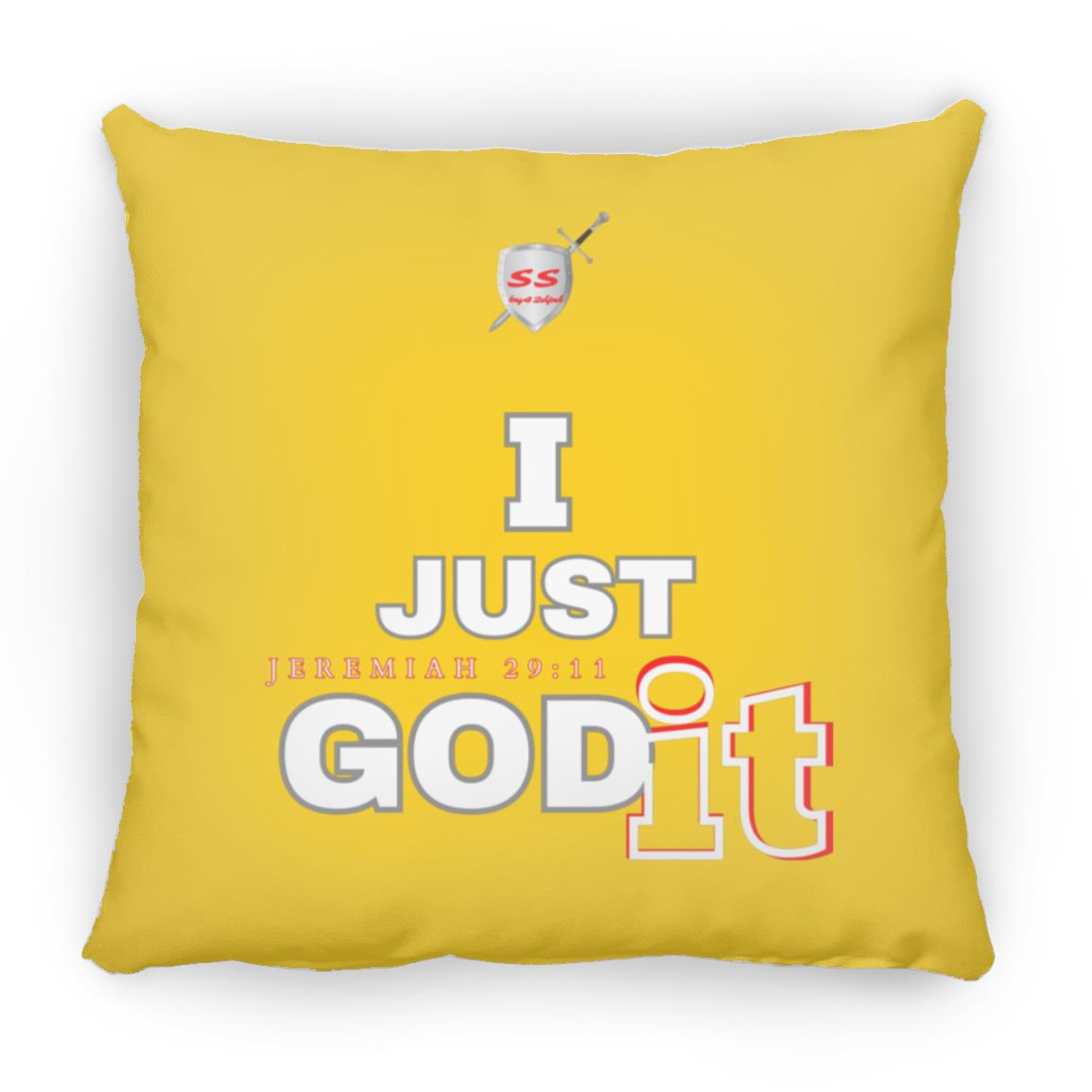 (SS) by42dpd Inspirational Typography Collection GODit Accent Red Medium Square Pillow
