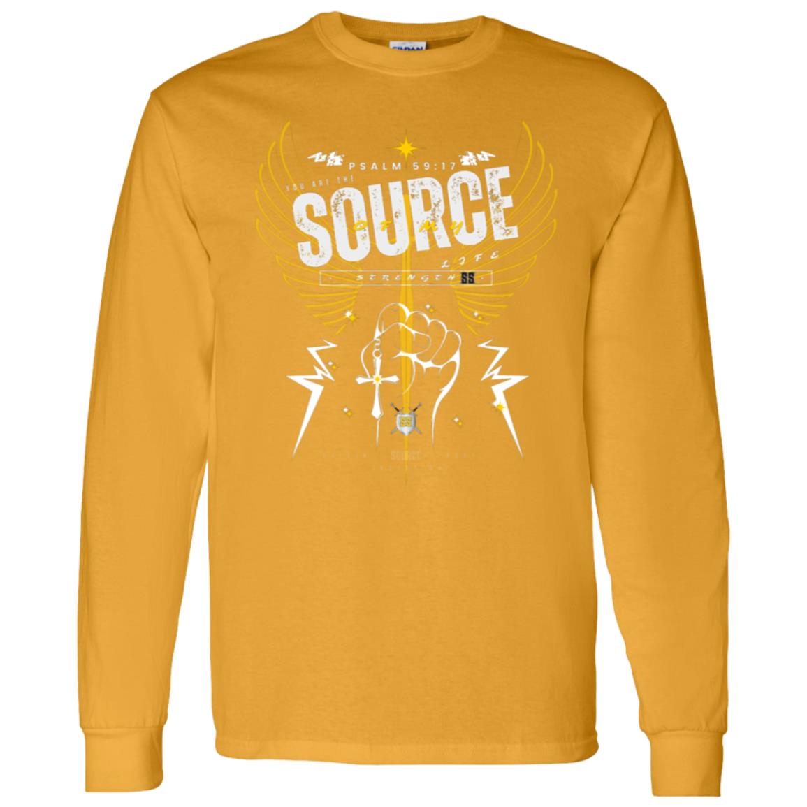 SOURCE Life and Strength Accent Yellow by42DPD LS T-Shirt