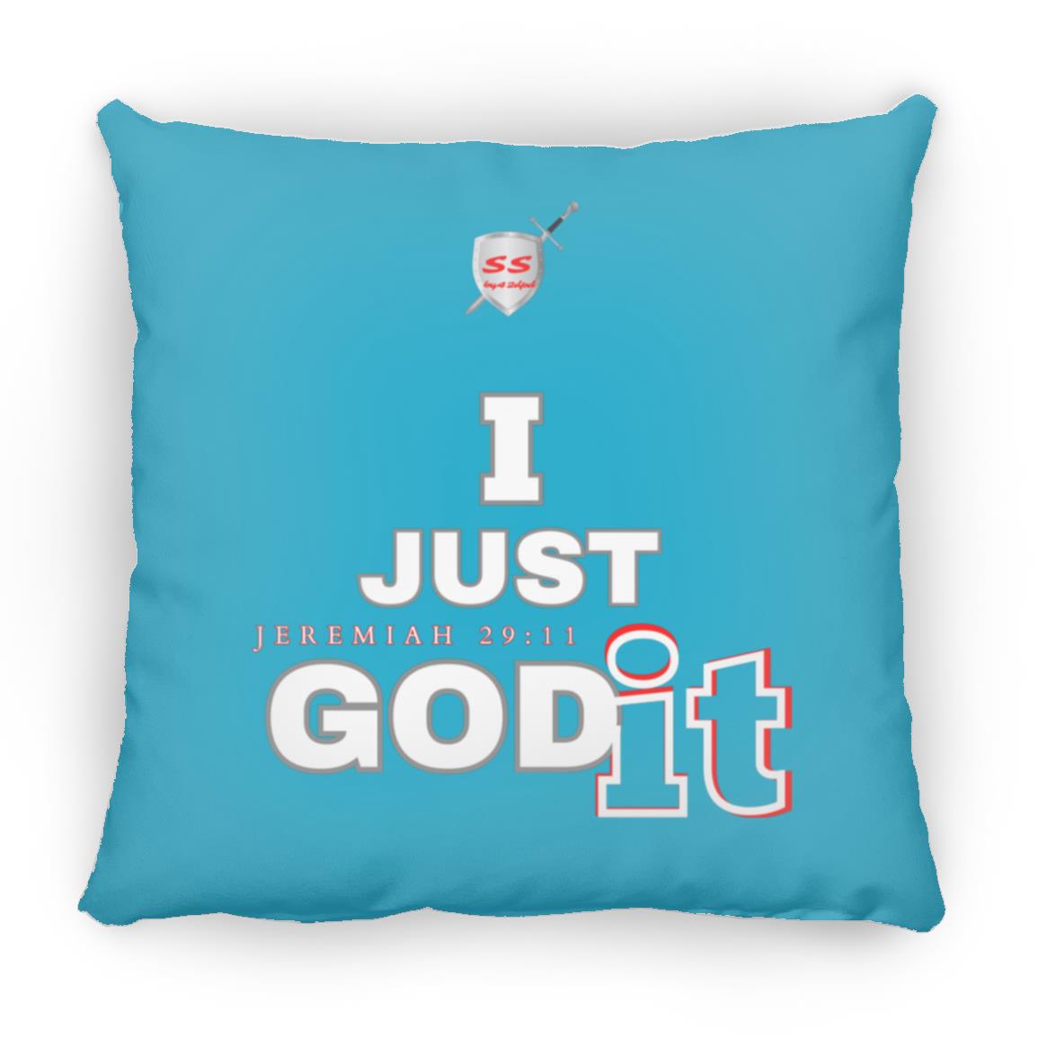 (SS) by42dpd Inspirational Typography Collection GODit Accent Red Medium Square Pillow