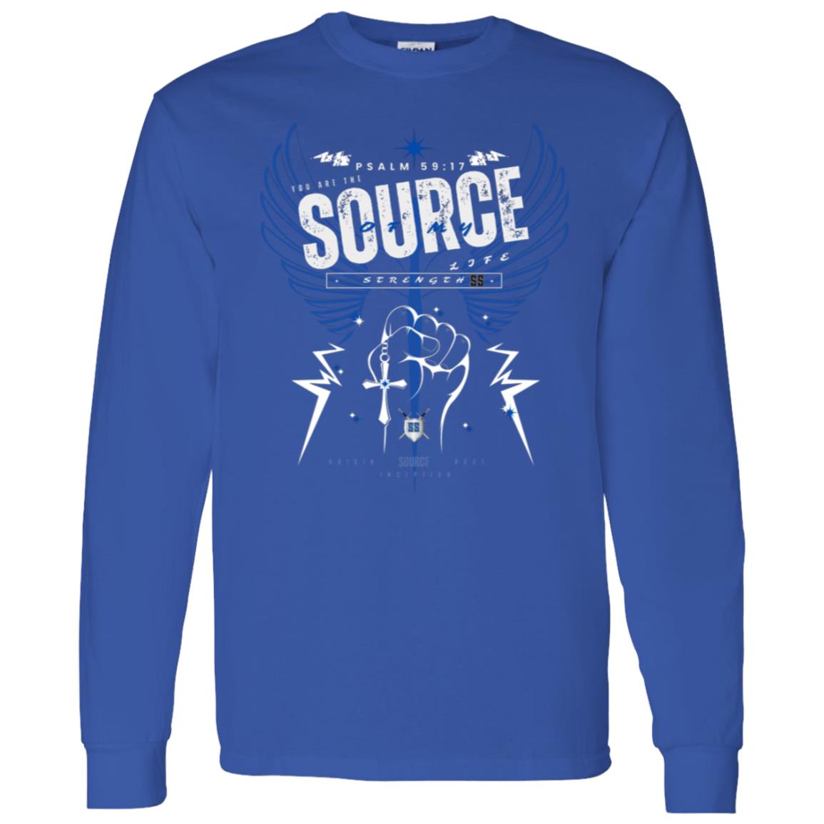 SOURCE Life and Strength Accent Blue by42DPD LS T-Shirt
