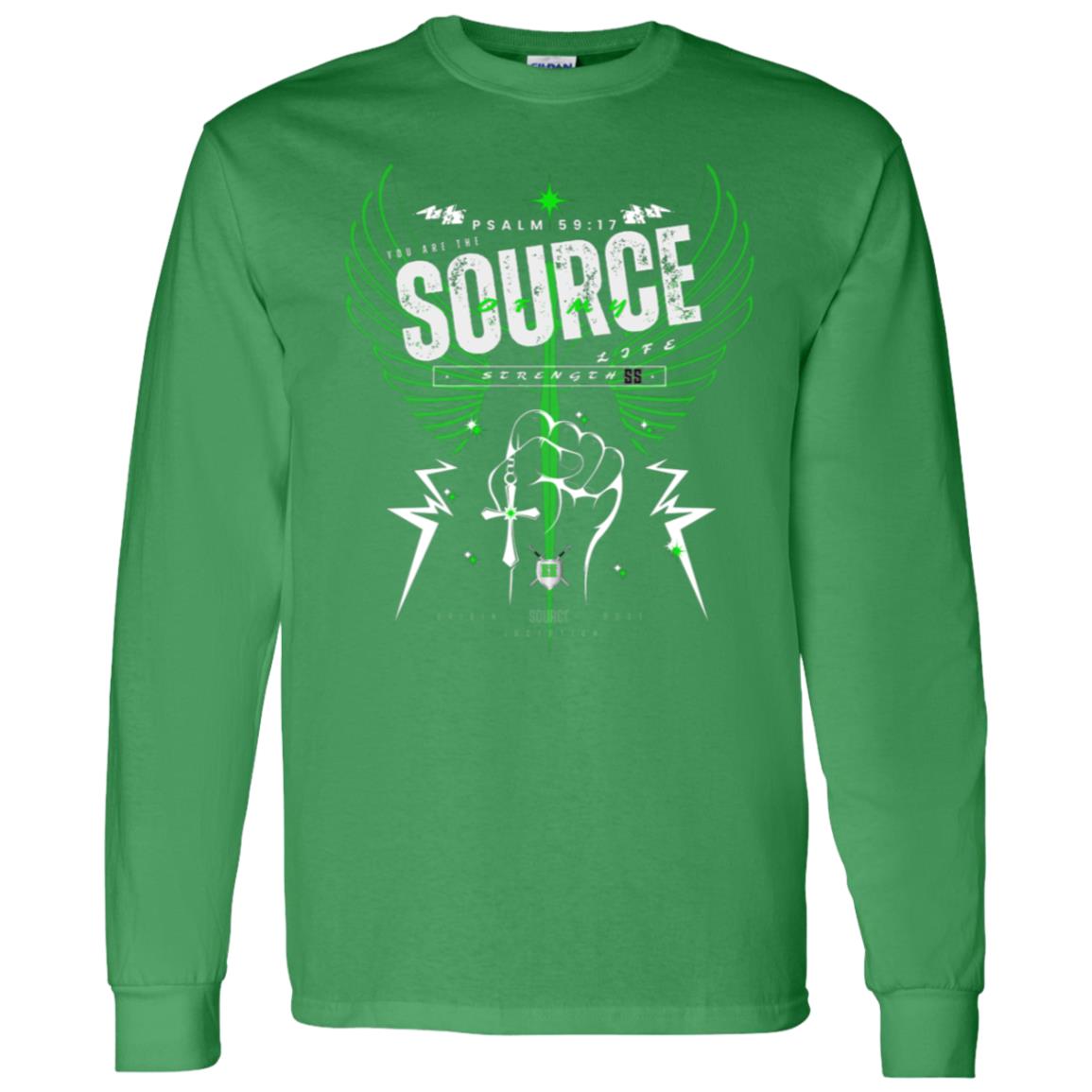 SOURCE Life and Strength Accent Green by42DPD LS T-Shirt
