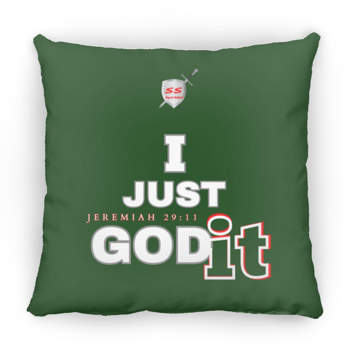 (SS) by42dpd Inspirational Typography Collection GODit Accent Red Medium Square Pillow