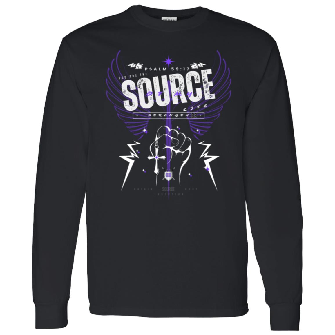 SOURCE Life and Strength Accent Purple by42DPD LS T-Shirt