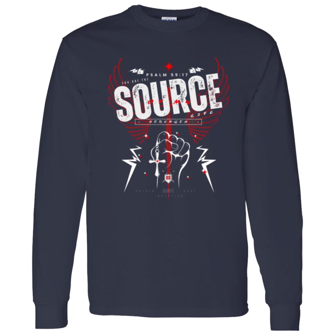 SOURCE Life and Strength Accent Red by42DPD LS T-Shirt