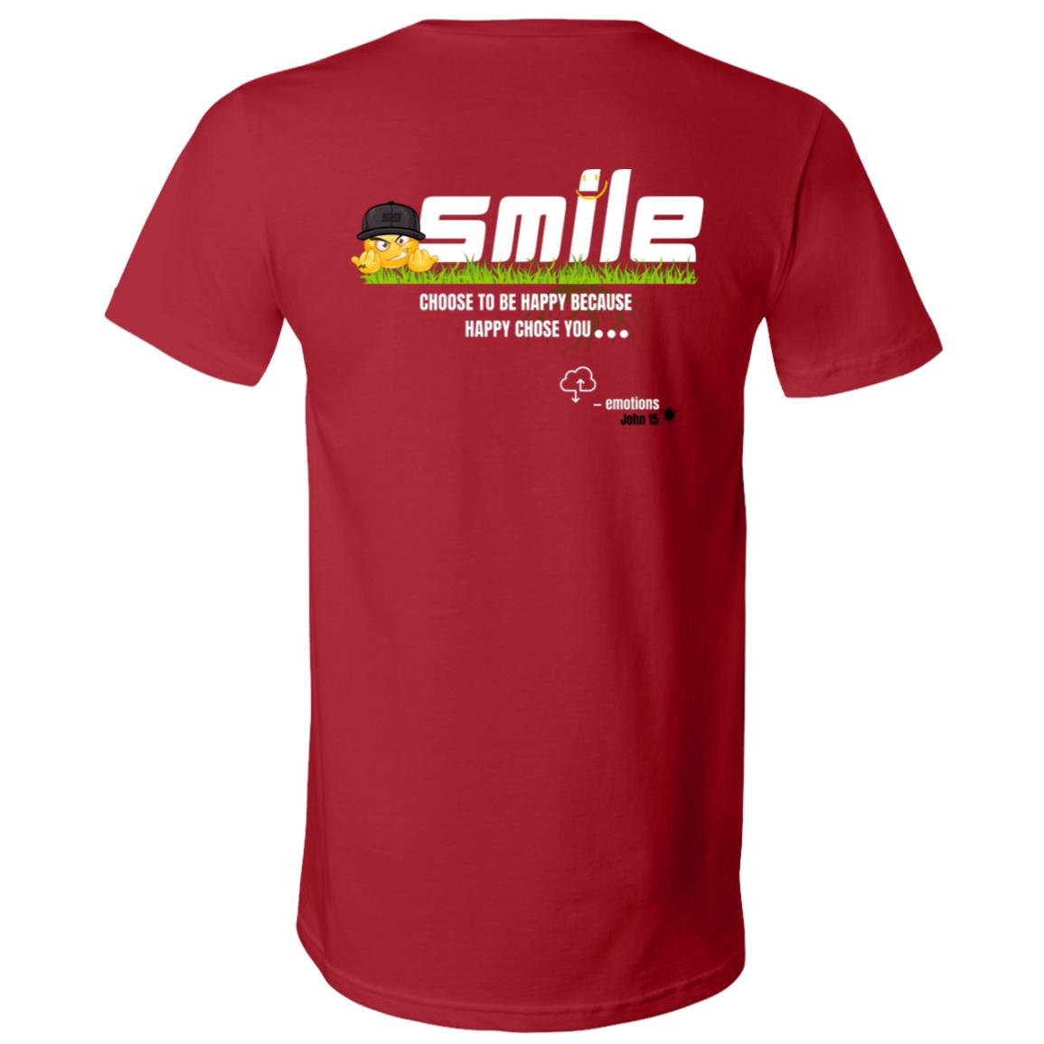 Smile Choose To Be Happy Because Happy Chose You Unisex Jersey SS V-Neck T-Shirt