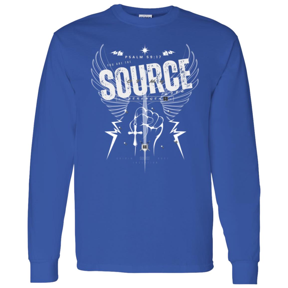 SOURCE Life and Strength Accent White by42DPD LS T-Shirt