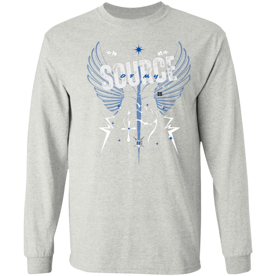 SOURCE Life and Strength Accent Blue by42DPD LS T-Shirt