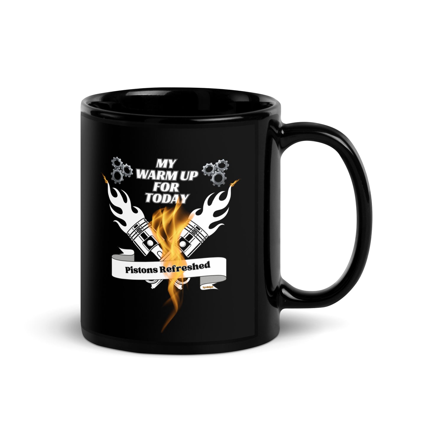 MY WARM UP FOR TODAY Pistons Refreshed by42dpd Black Glossy Mug