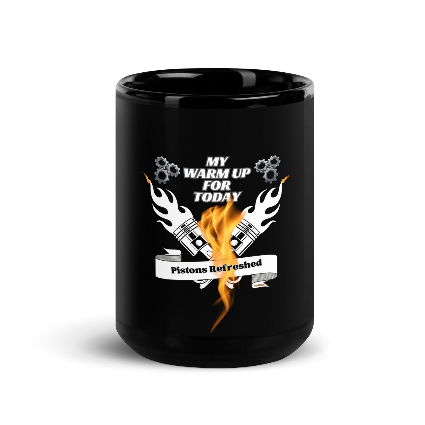 MY WARM UP FOR TODAY Pistons Refreshed by42dpd Black Glossy Mug