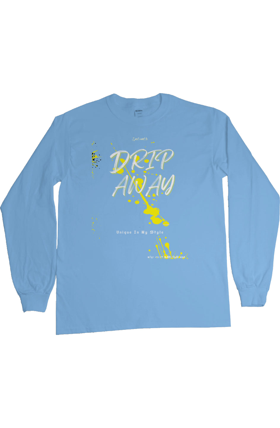 I just want to DRIPAWAY by42dpd Accent Yellow Ultra Long Sleeve (Carolina Blue)