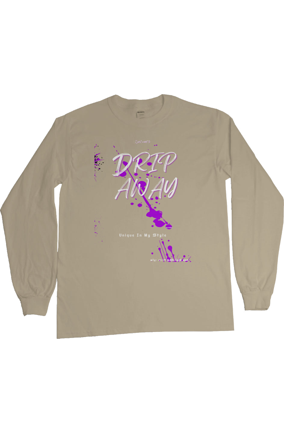 I just want to DRIPAWAY by42dpd Accent Purple Ultra Long Sleeve (Sand)