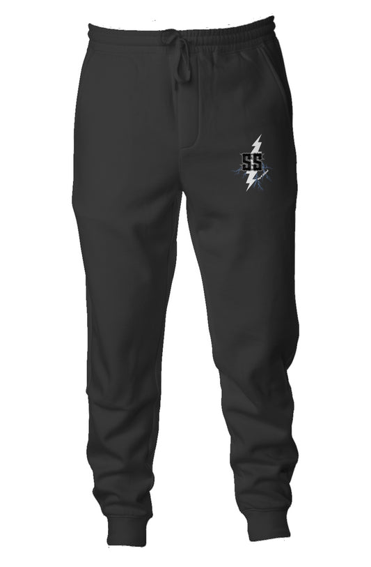 SOURCE SS Embroidered Black Midweight Fleece Joggers