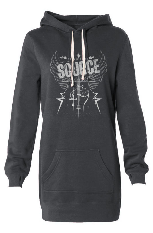 SOURCE Life and Strength by42DPD Carbon Hooded Sweatshirt Dress