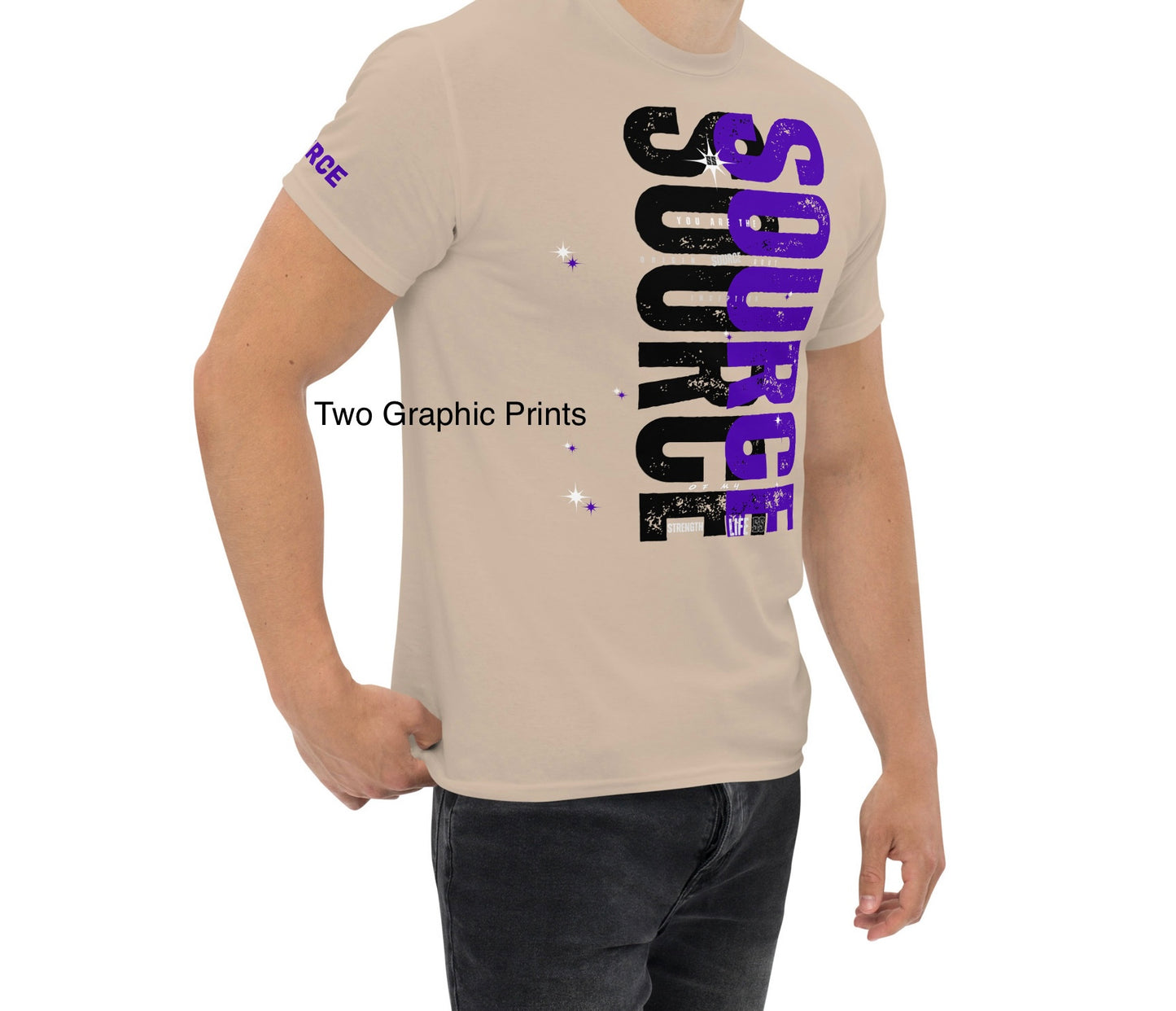 SOURCE Life and Strength Typography Accent Purple Tee