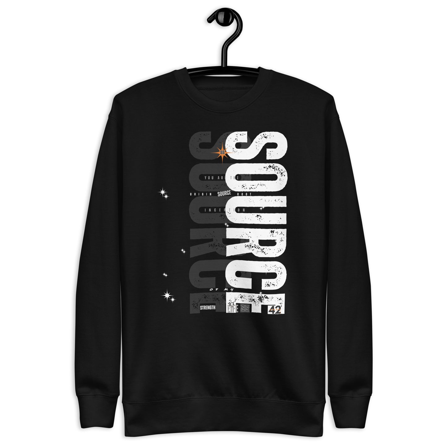 SOURCE Life and Strength Typography Accent White/Black - Sweatshirt