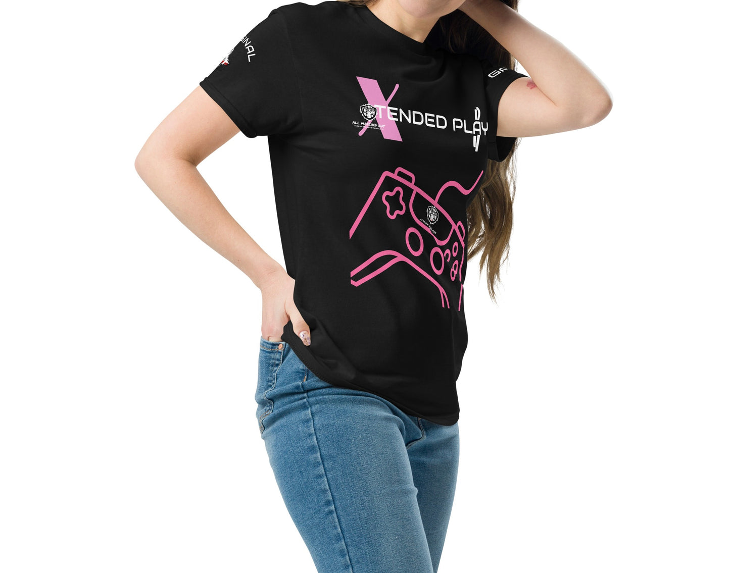 Xtended Play Day Accent Pink Gaming Tee - Black