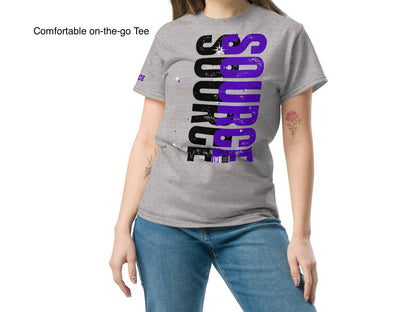 SOURCE Life and Strength Typography Accent Purple Tee