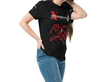 Xtended Play Day Accent Red Gaming Tee - Black