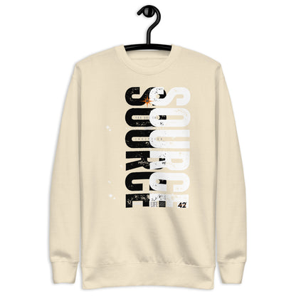 SOURCE Life and Strength Typography Accent White/Black - Sweatshirt