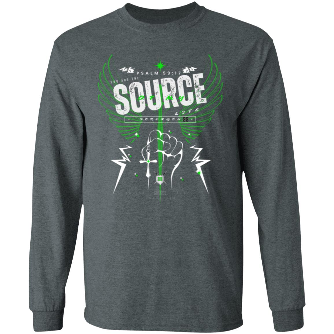 SOURCE Life and Strength Accent Green by42DPD LS T-Shirt