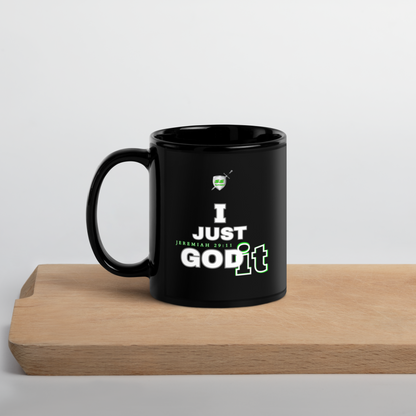 I Just GODit by42dpd Accent Green Black Glossy Mug