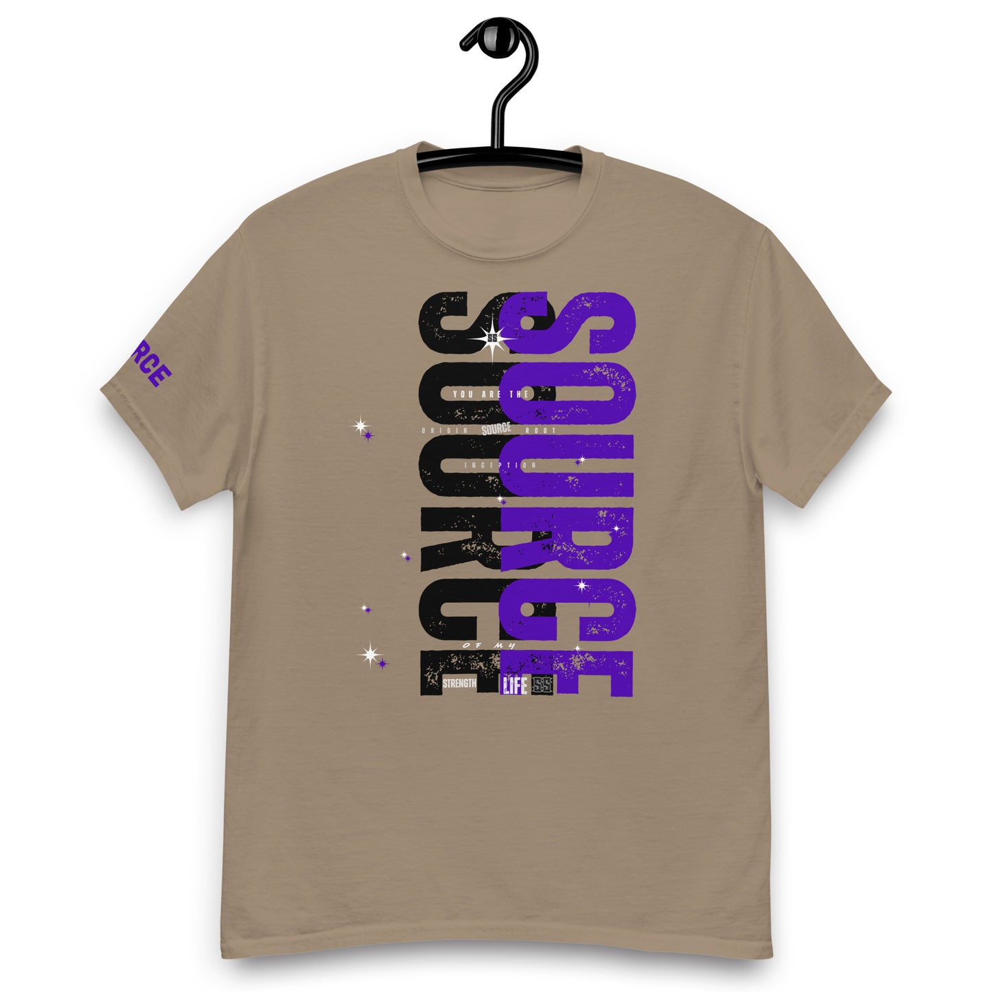 SOURCE Life and Strength Typography Accent Purple Tee