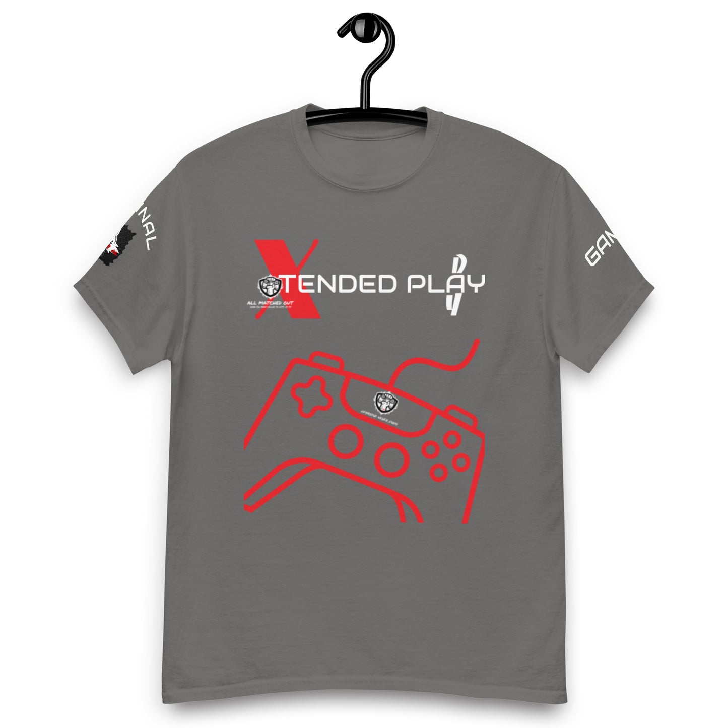 Xtended Play Day Accent Red Gaming Tee - Black