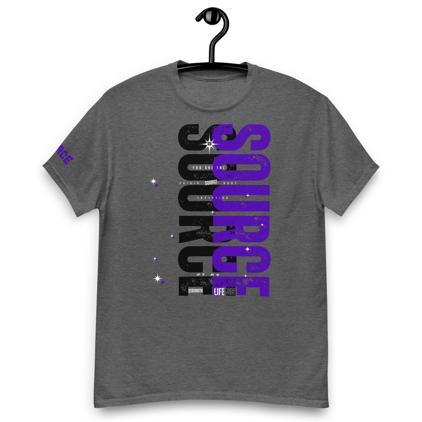 SOURCE Life and Strength Typography Accent Purple Tee