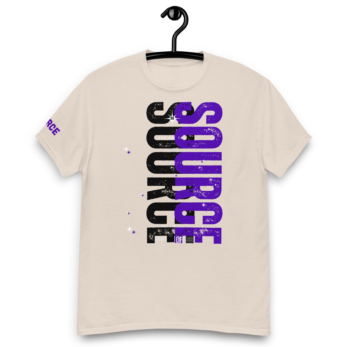 SOURCE Life and Strength Typography Accent Purple Tee