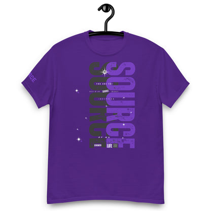 SOURCE Life and Strength Typography Accent Purple Tee